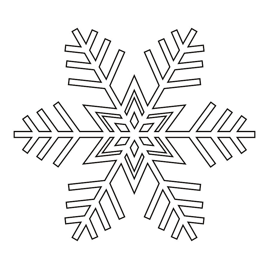 Snowflake in Black and White Digital Art by Eclectic at Heart