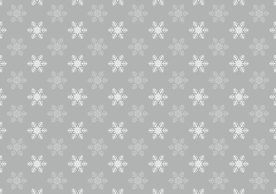 Snowflake Pattern in Grey and White Digital Art by Eclectic at Heart