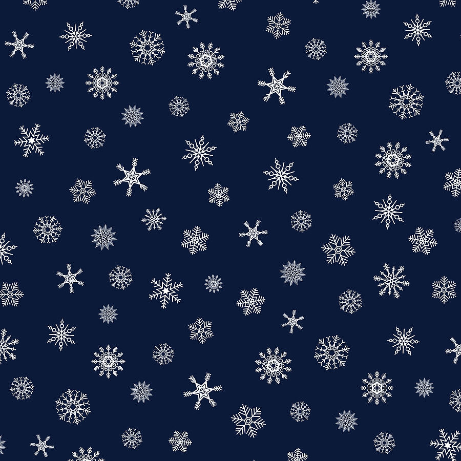 Snowflakes in White on Dark Blue Digital Art by Jeff Hobrath - Fine Art ...