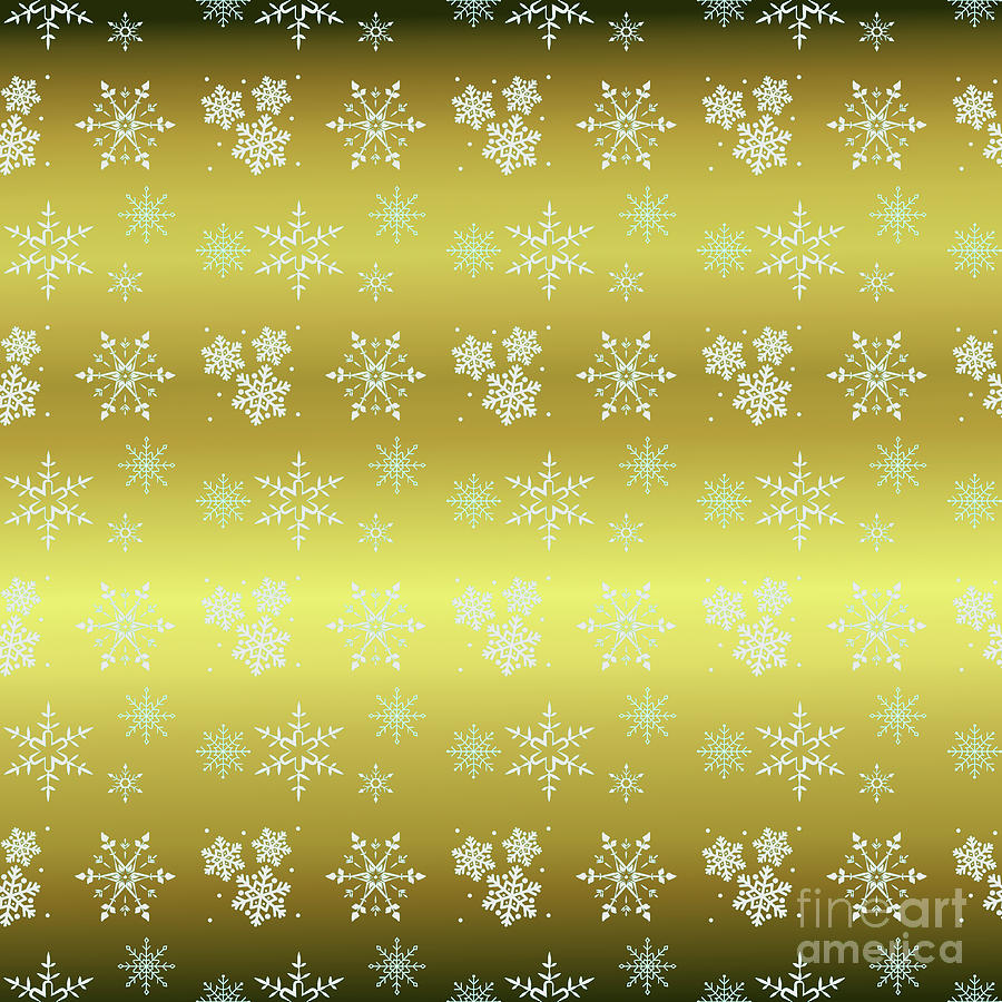 Snowflakes Pattern On Ombre Background In Golden And Brown Tones Digital Art
