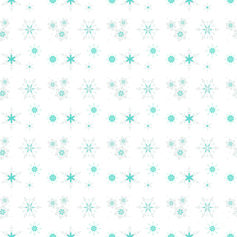 Snowflakes Pattern On White Background Digital Art