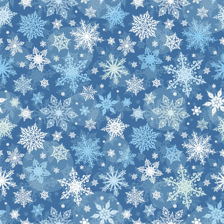 Snowflakes Seamless Pattern - Illustration Drawing by Pop_jop