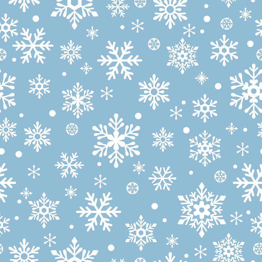 Snowflakes seamless pattern Drawing by Nokee