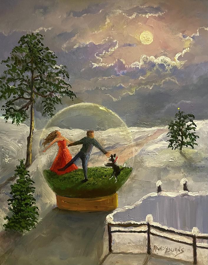 Snowglobe Painting by Rand Burns