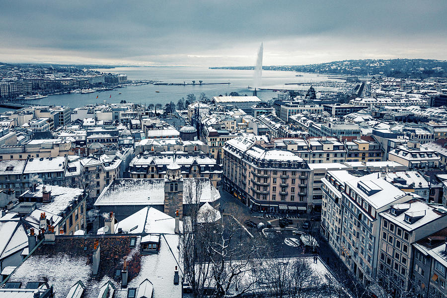 Snowing in Geneva during Winter  Photograph by Benoit Bruchez