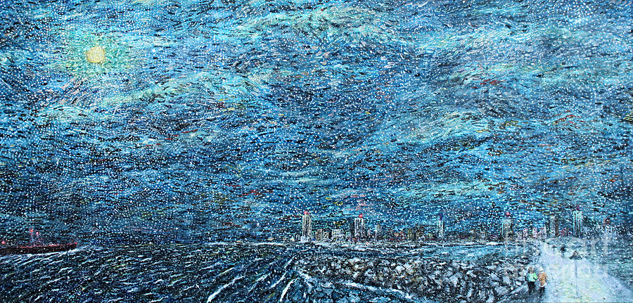 Snowing in Milwaukee Painting by Richard Wandell
