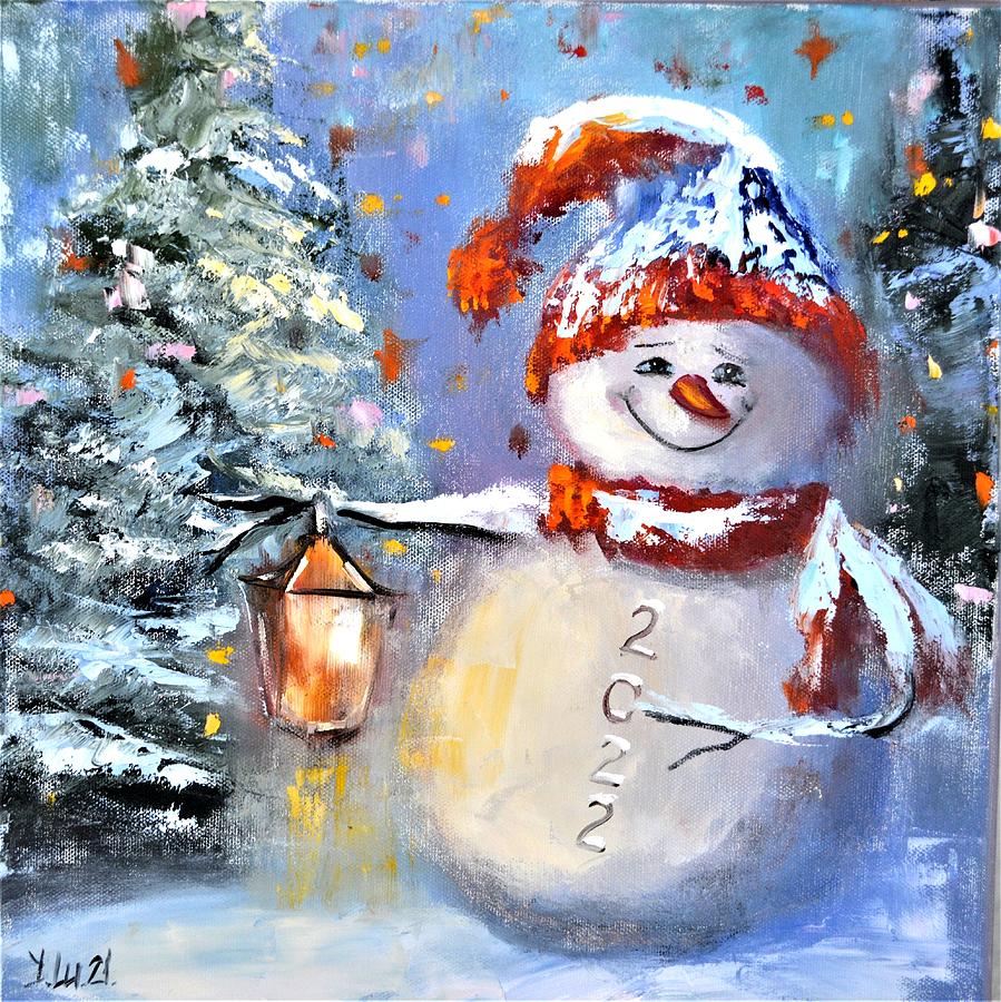 Snowman 2022 Painting By Elena Lukina Pixels   Snowman 2022 Elena Lukina 