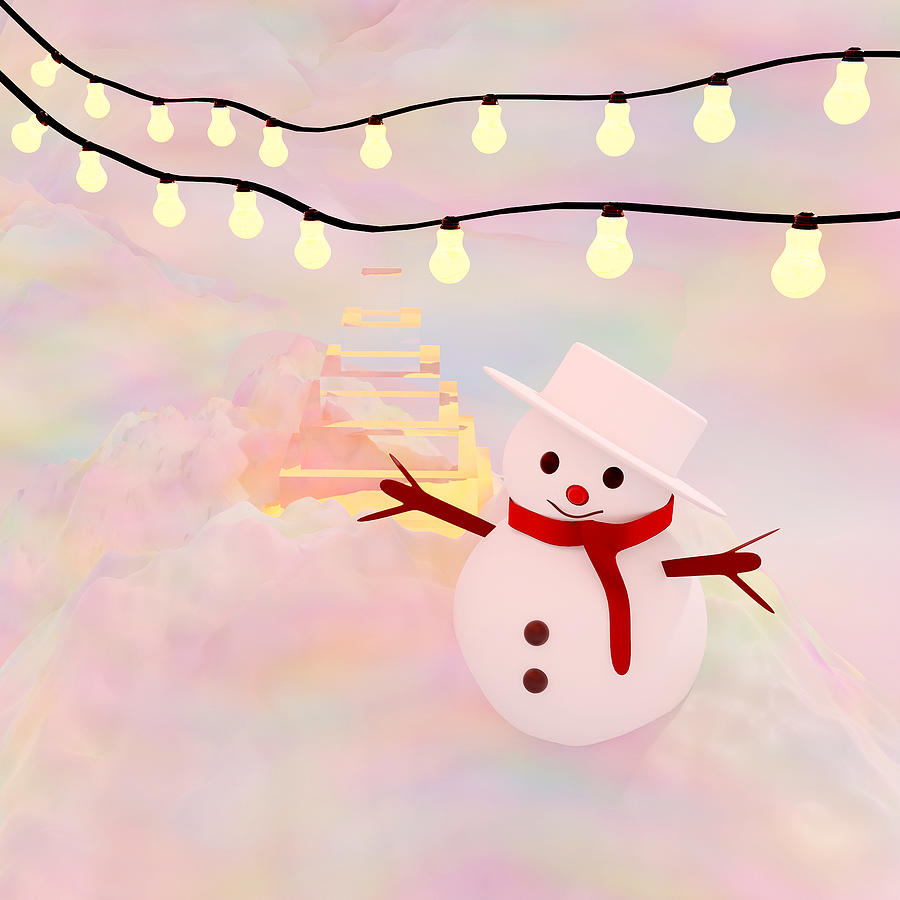 Christmas Digital Art - Snowman by Bukunolami