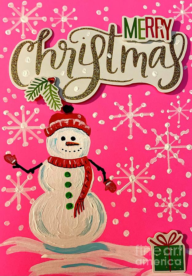 Snowman Christmas  Mixed Media by Jennifer Lake