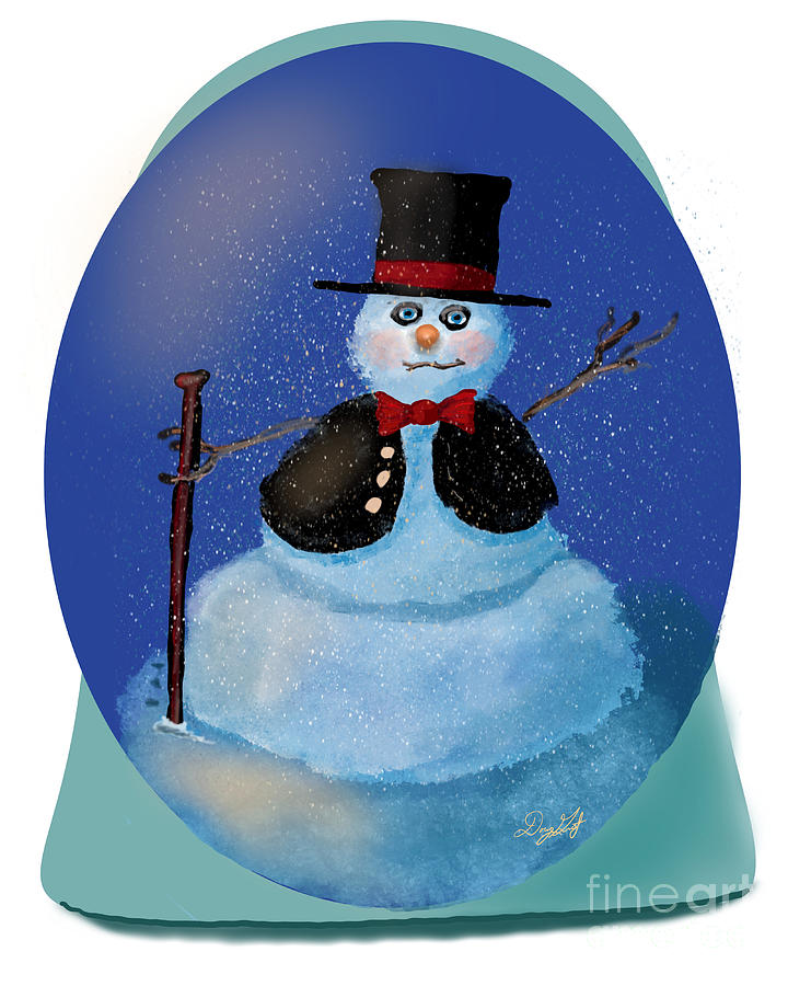 Snowman Digital Art by Doug Gist