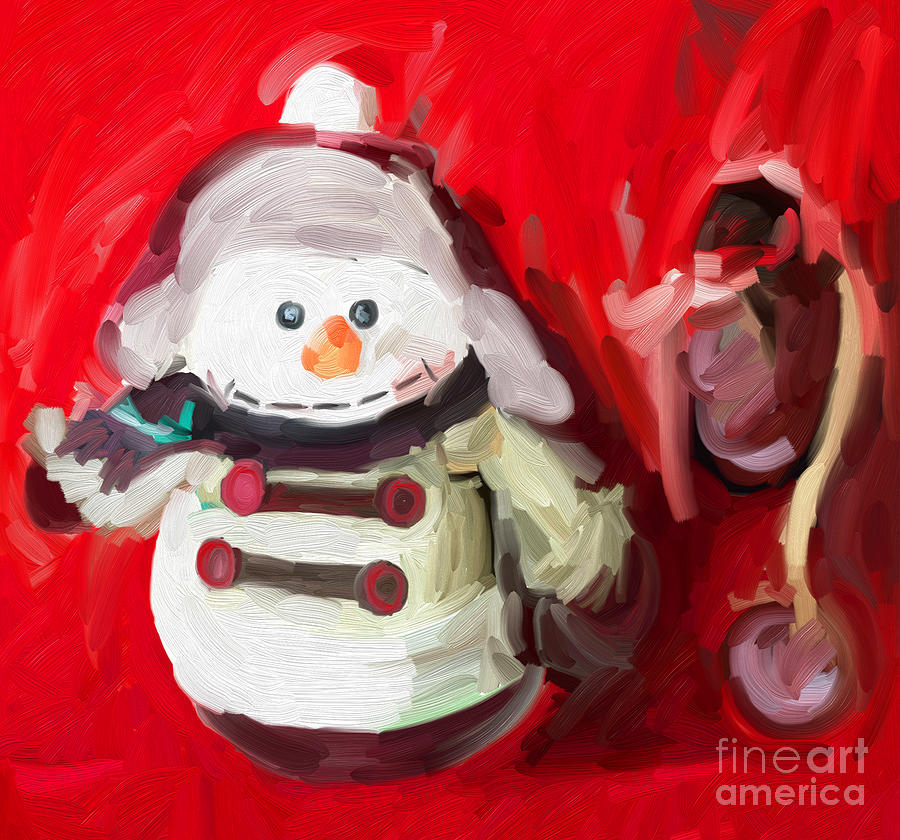 Snowman Ornament Christmas Doll Digital Art by Patricia Awapara