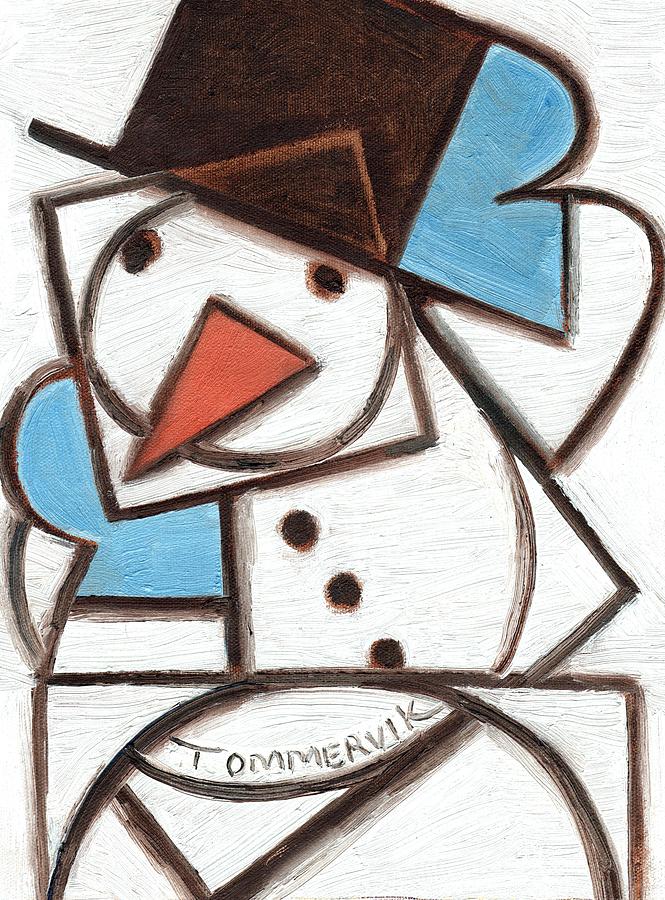 Building a Snowman Art Print Painting by Tommervik