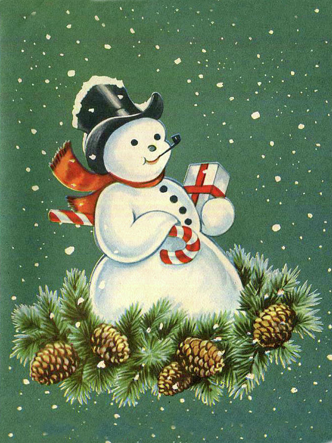 Snowman with Gifts Digital Art by Long Shot