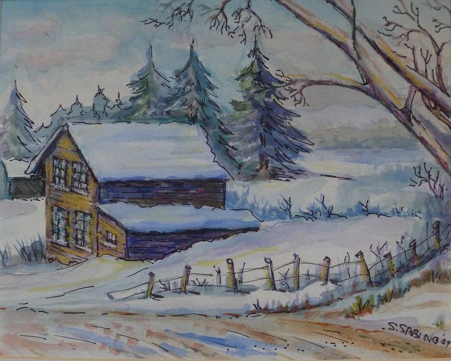 Snowscape2 Painting by Saga Sabin