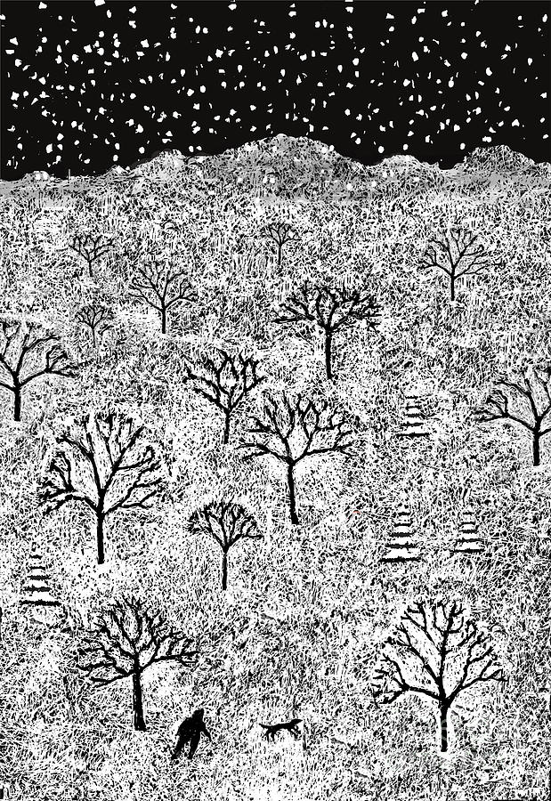 Snowscene Drawing by Andy  Mercer