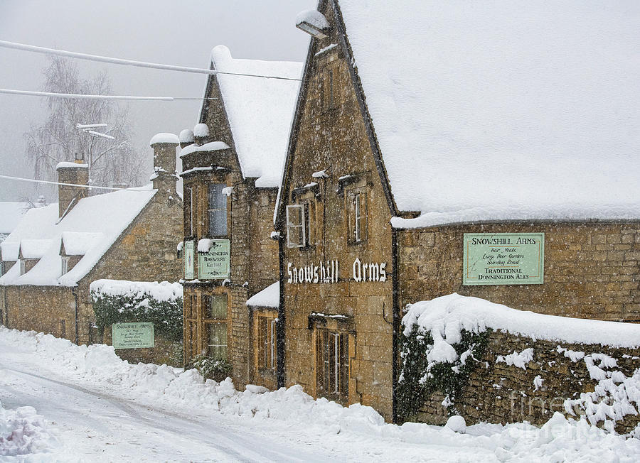 Snowshill Arms Pub in the Snow Photograph by Tim Gainey