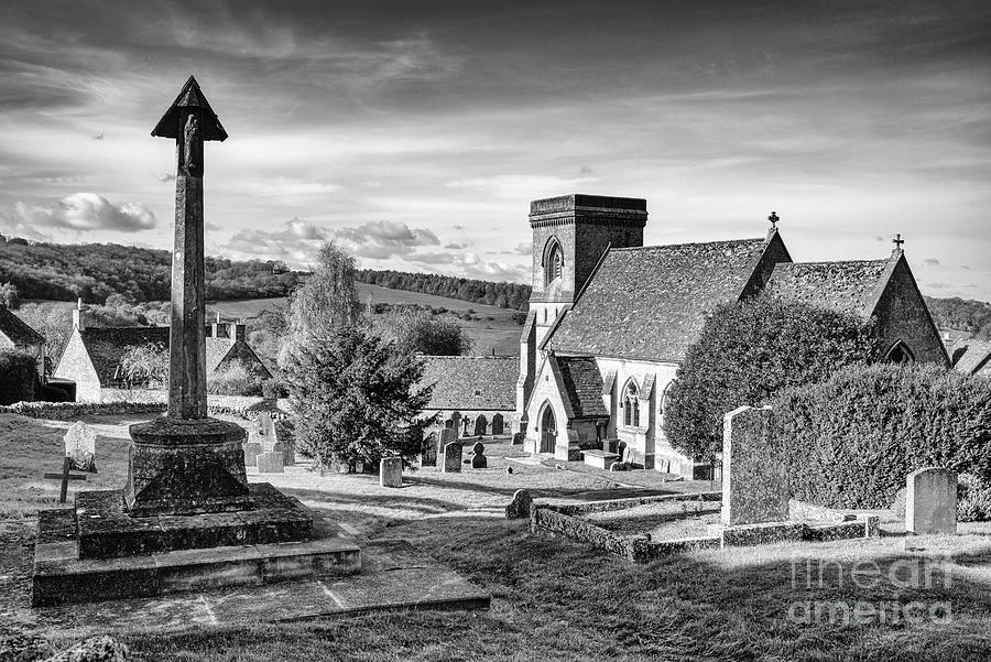 Snowshill Church in the Autumn Monochrome Photograph by Tim Gainey