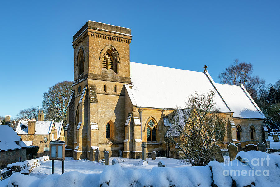 Snowshill Church in the Snow Photograph by Tim Gainey