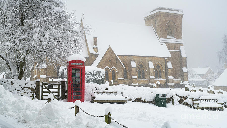 Snowshill Church in the Winter Snow Photograph by Tim Gainey