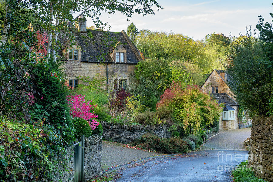 Snowshill Cottages in Autumn Photograph by Tim Gainey