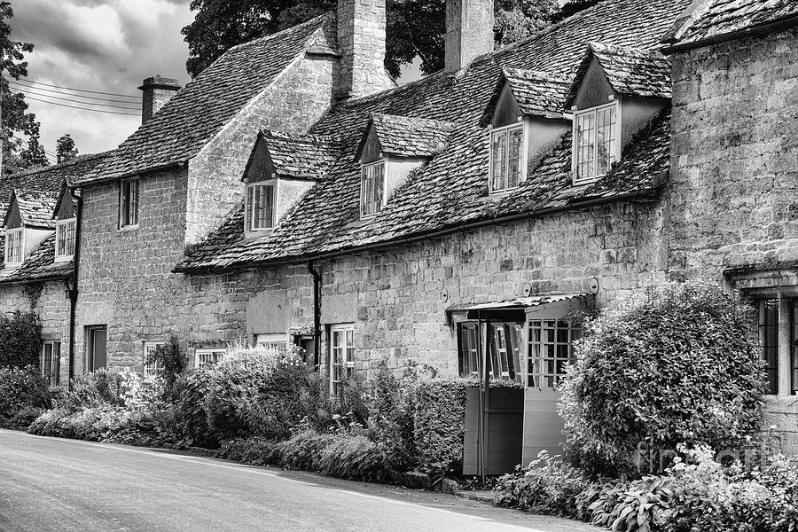 Snowshill Village Cottages Cotswolds Monochrome Photograph by Tim Gainey