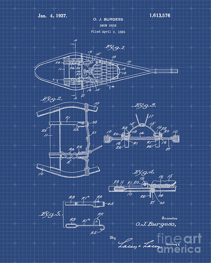 Snowshoe Patent Print Digital Art by Visual Design - Fine Art America