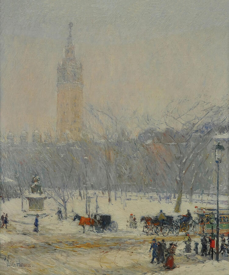 Snowstorm By Childe Hassam Painting