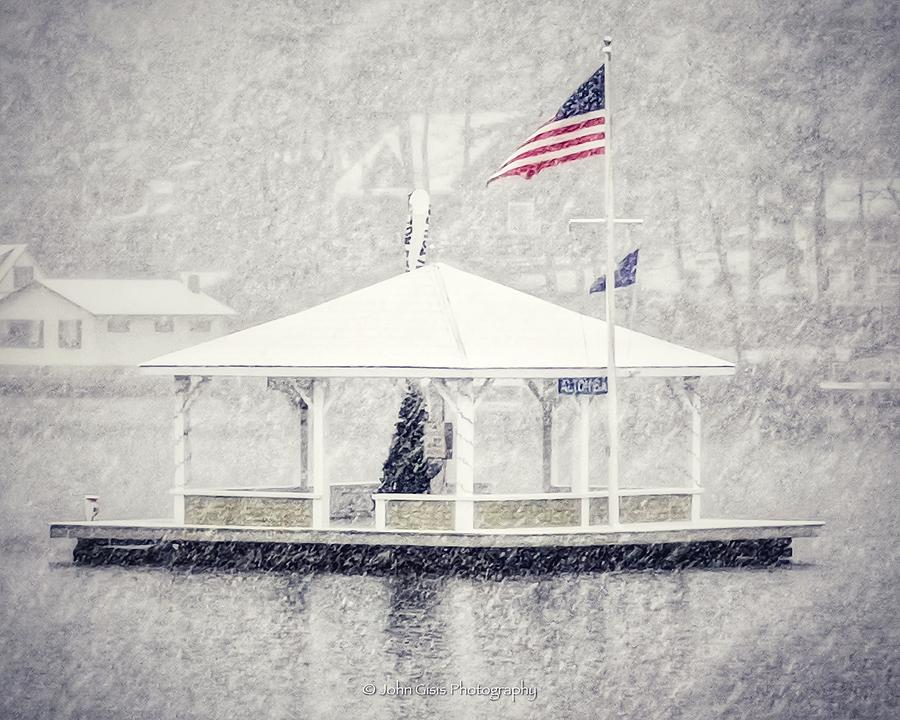 Snowy Alton Bandstand Photograph by John Gisis
