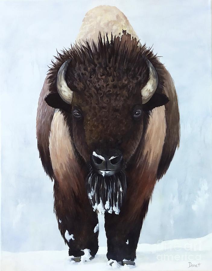 Snowy Bison Beauty Painting by Danett Britt - Fine Art America