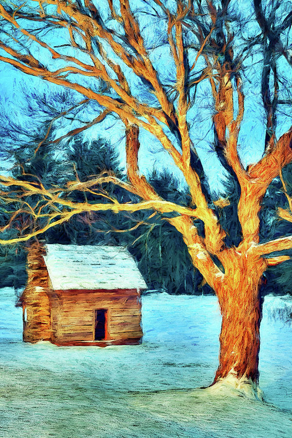 Snowy Blue Morning ap Painting by Dan Carmichael