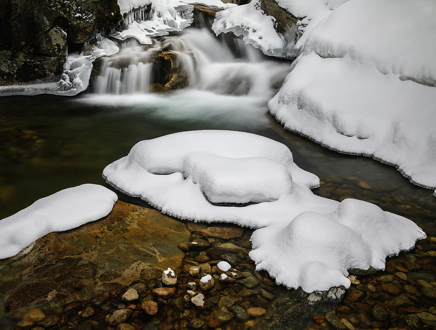 Snowy Cascade, Pemigewasset NH Photograph by Michael Hubley