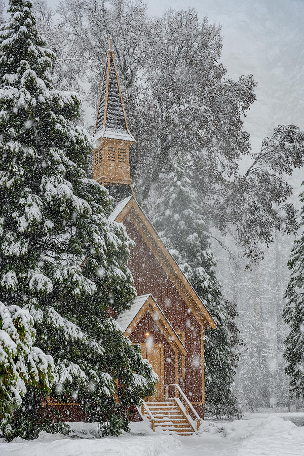 Snowy Chapel  Photograph by Kelly VanDellen