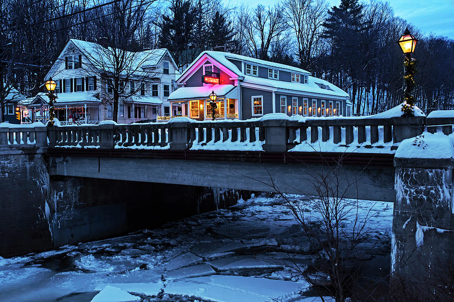 Snowy Christmas in Wilmington Vermont North Branch Deerfield River Photograph by Toby McGuire