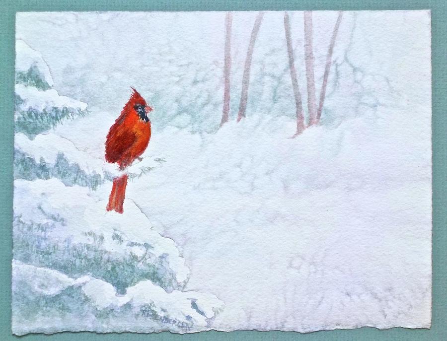 Snowy Contrast Painting by Carolyn Rosenberger