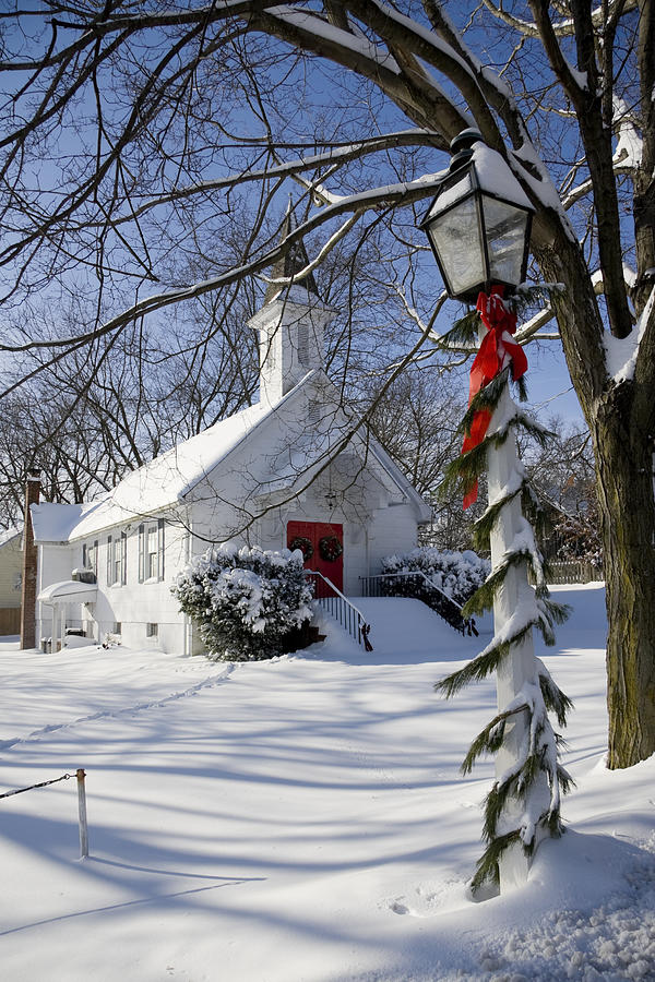 Snowy Country Church at Christmas Time Photograph by WilliamSherman