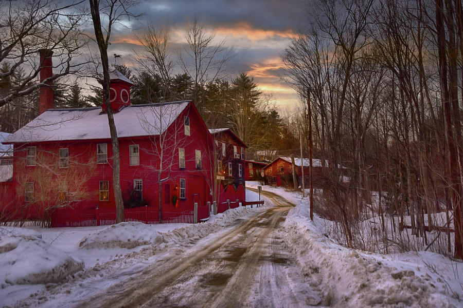 Snowy Country Road - Wilton, Nh. Photograph by Joann Vitali