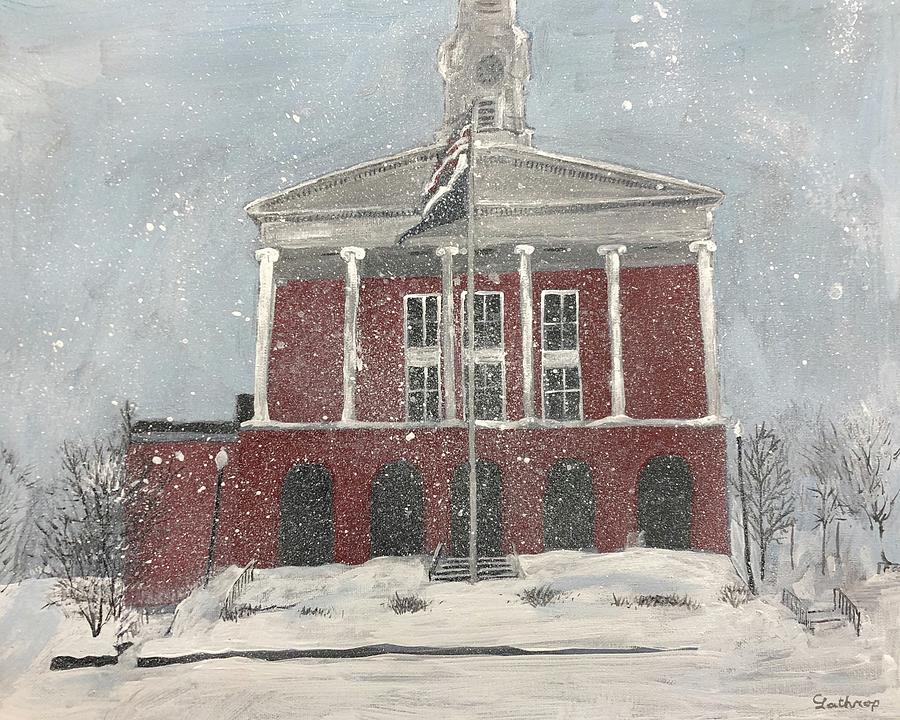Snowy County Courthouse  Painting by Christine Lathrop