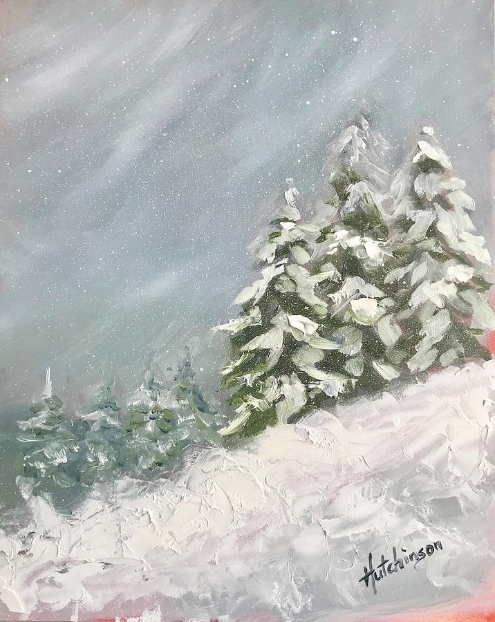 Winter Painting - Snowy Day by Diane Hutchinson