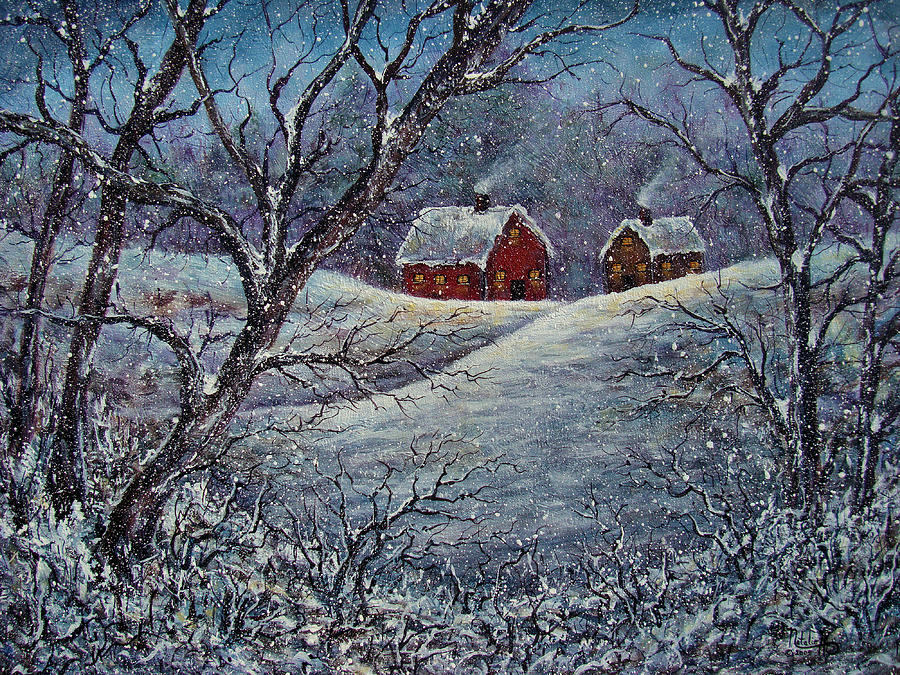 Snowy Day Painting by Natalie Holland