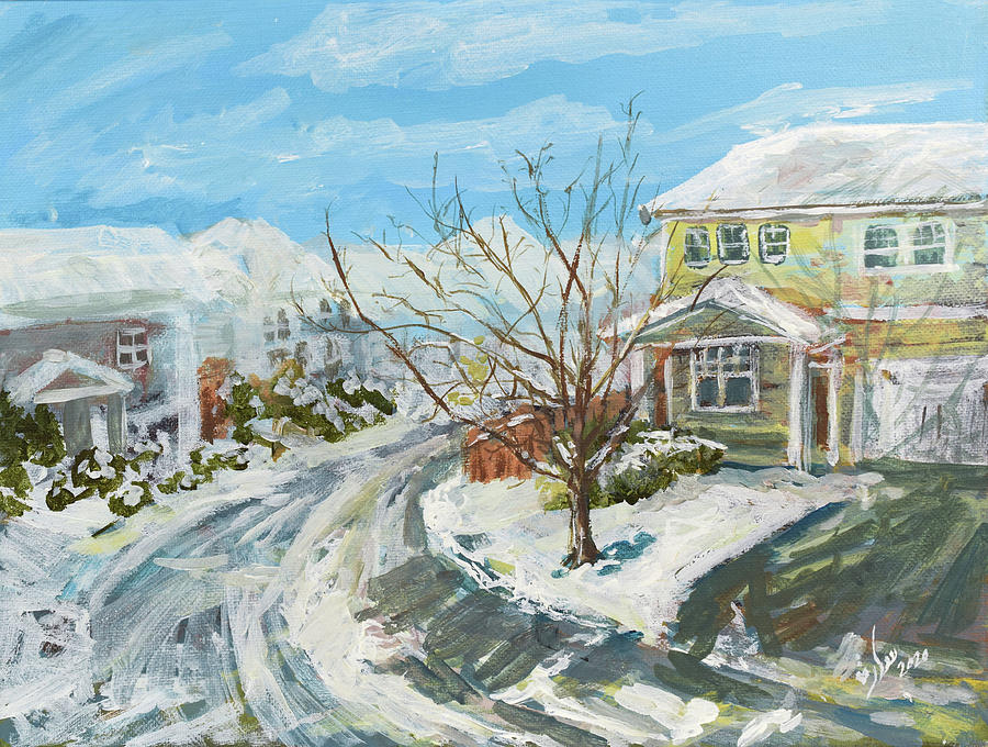 snowy Day Painting by Sarra Elgammal