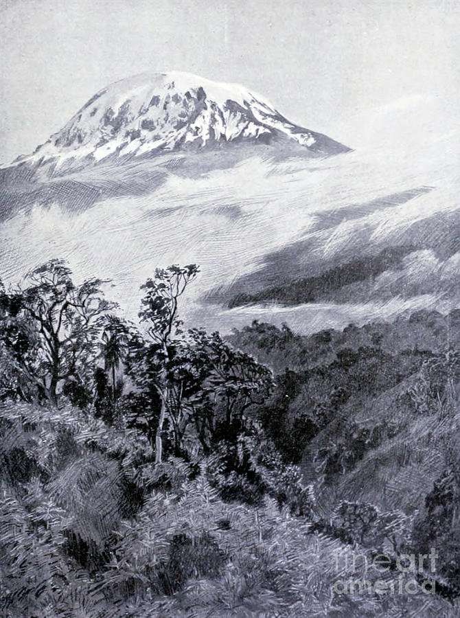 Snowy Dome Of Kilimanjaro I3 Drawing