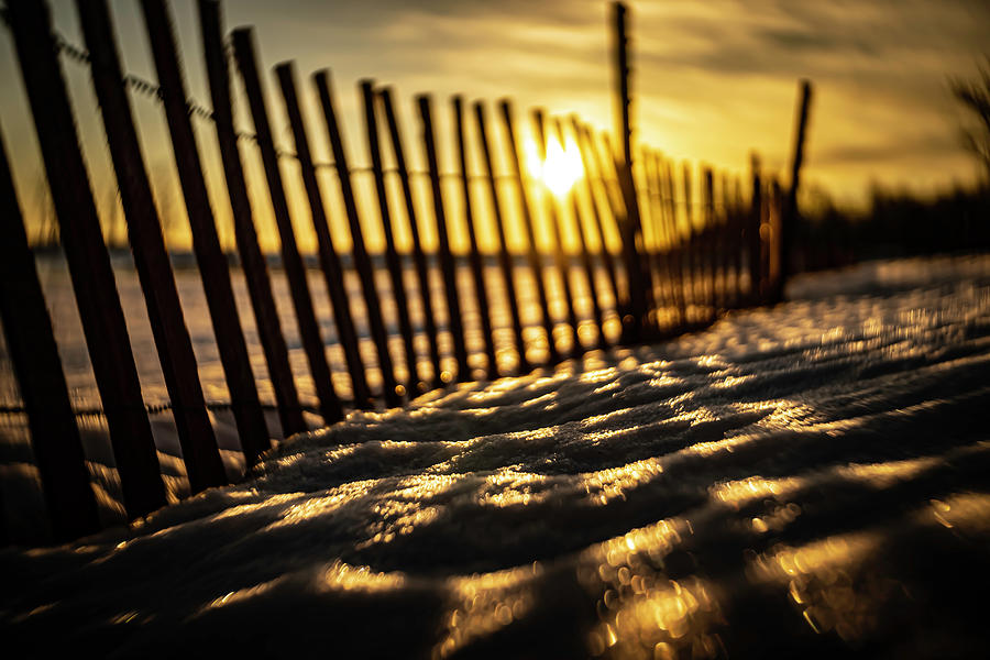 Snowy dunes sun rise  Photograph by Sven Brogren