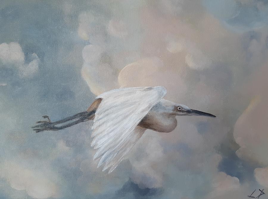 Snowy Egret Painting by Linda Doherty