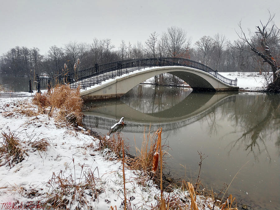 Snowy Elizbeth Park Bridge Photograph by Michael Rucker