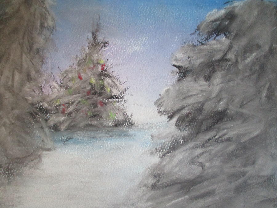 Snowy Eve Pastel by Jen Shearer