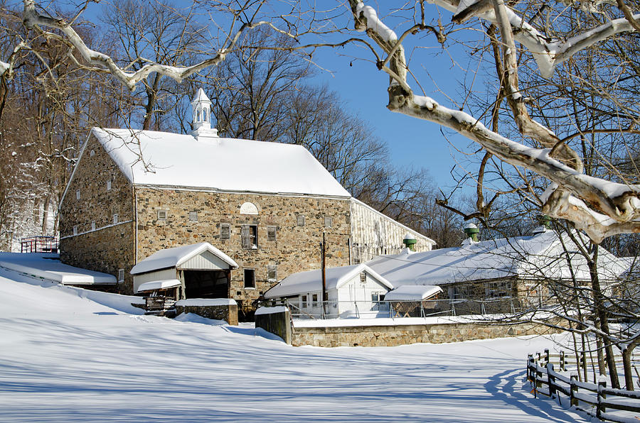 Snowy Farm in Newtown Square Photograph by Bill Cannon