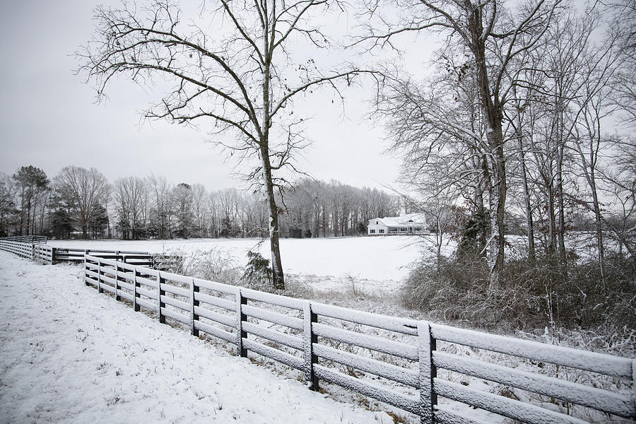Snowy Farmhouse Photograph by Debbie Karnes