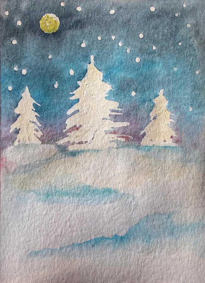 Snowy Forest Painting by Jean Haynes