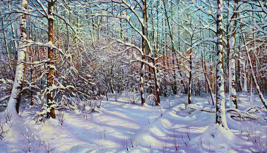 Winter Painting - Snowy Forest  by Serhiy Kapran