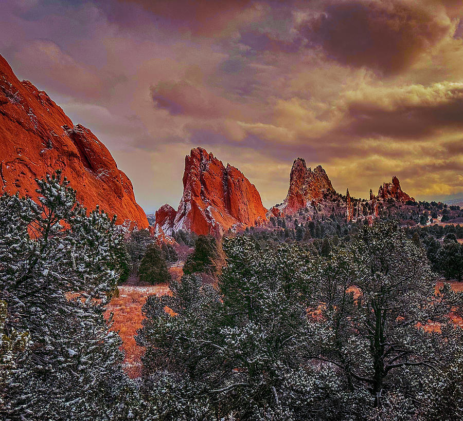 Snowy Garden Of the Gods Photograph by Monica Breckenridge - Fine Art ...